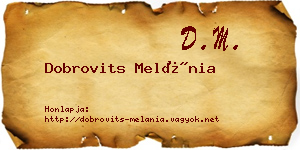 Dobrovits Melánia névjegykártya